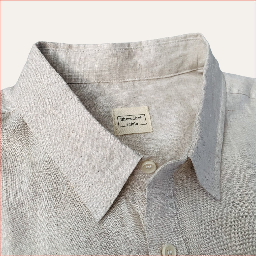 S&H9. Natural Linen Long Sleeve Shirt.