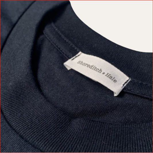 S&H | 006. Classic Cut Navy T-Shirt. Russian Red Detail.