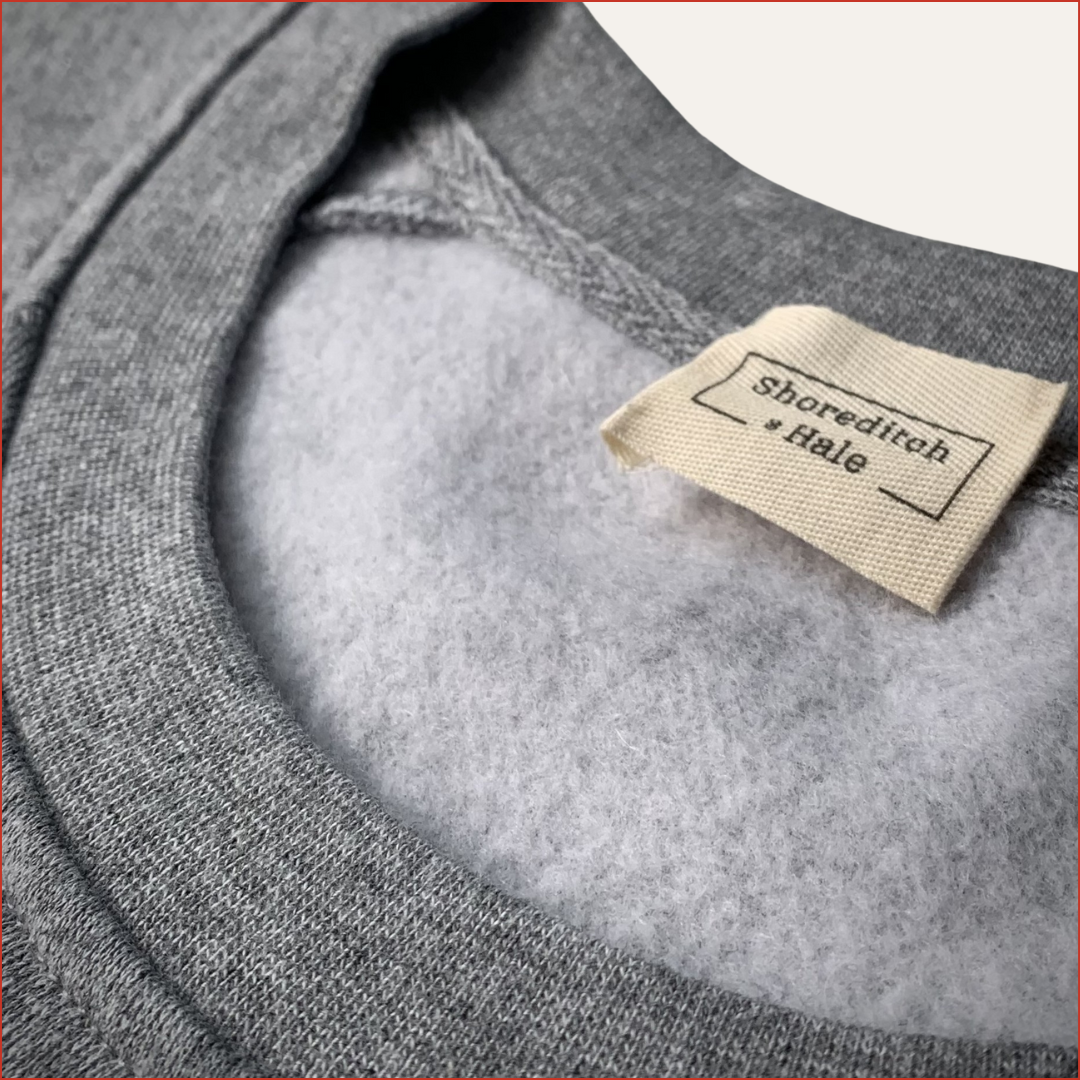 S&H13. Grey Sweatshirt. Midnight Navy Detail. Limited Edition.