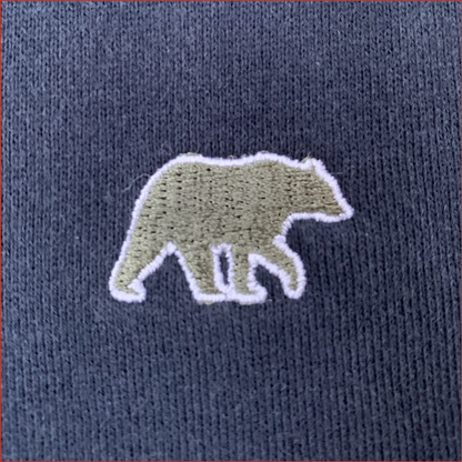 S&H 17. Midweight Soft Cotton Navy Sweatshirt with Olive Detail.