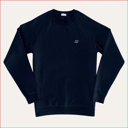 S&H 17. Midweight Soft Cotton Navy Sweatshirt with Olive Detail.