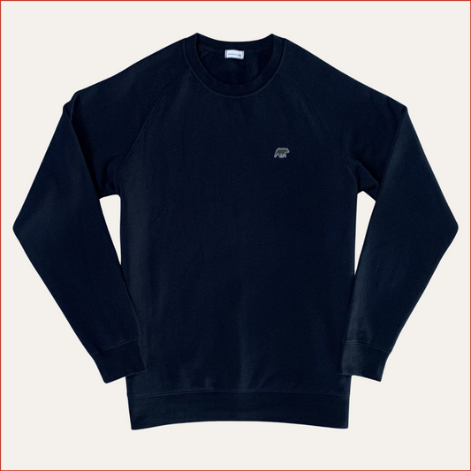 S&H 17. Midweight Soft Cotton Navy Sweatshirt with Olive Detail.