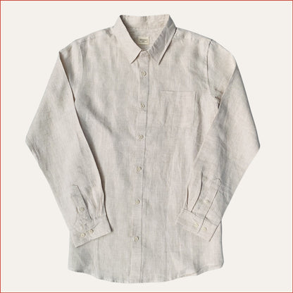 S&H9. Natural Linen Long Sleeve Shirt.