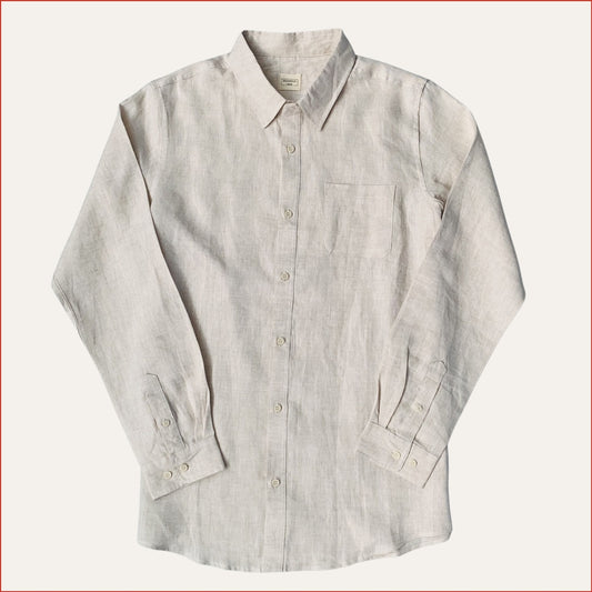 S&H9. Natural Linen Long Sleeve Shirt.