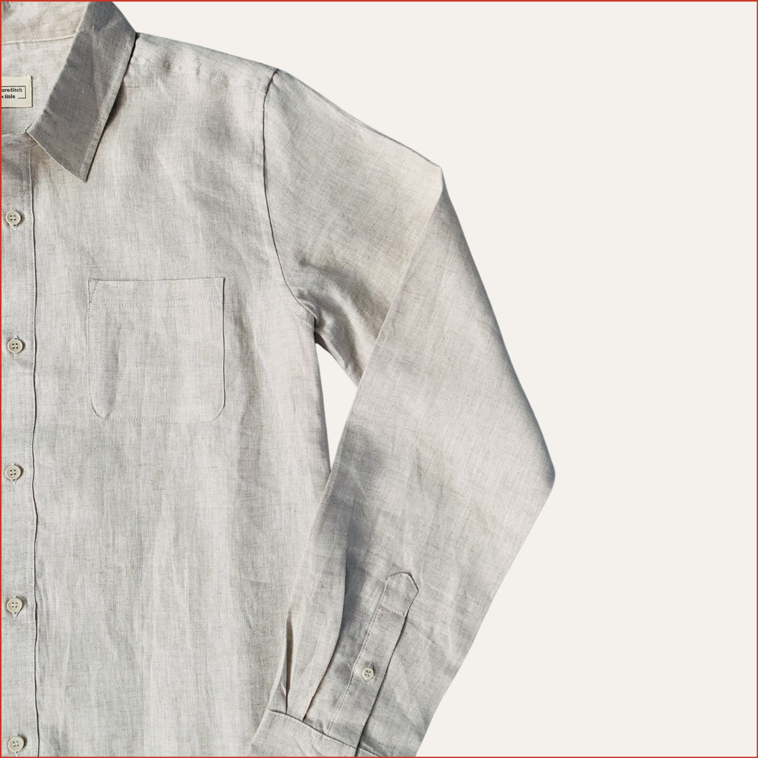S&H9. Natural Linen Long Sleeve Shirt.