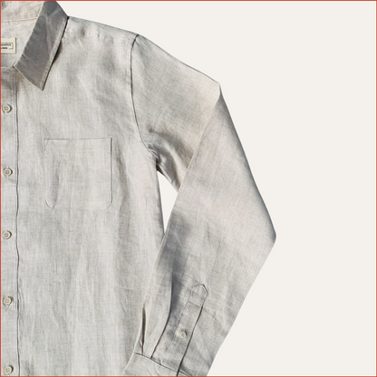 S&H9. Natural Linen Long Sleeve Shirt.