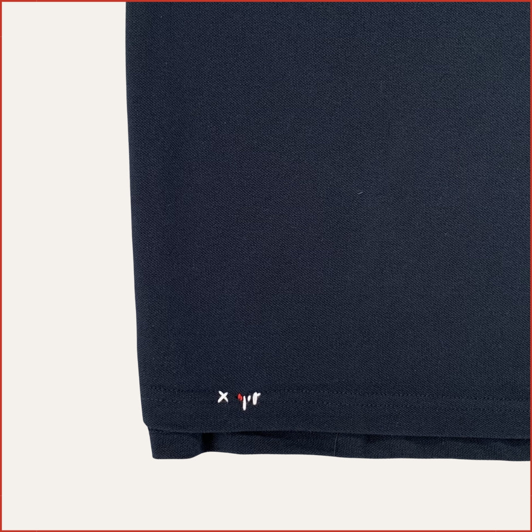 S&H | 007. Cotton Navy Polo with Contrast Hand Stitching.